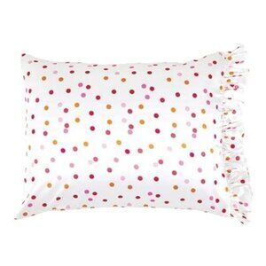 Bella Polka Dot Silk-Like Pillowcase With Ruffles & Zipper Closure 20" x 26"